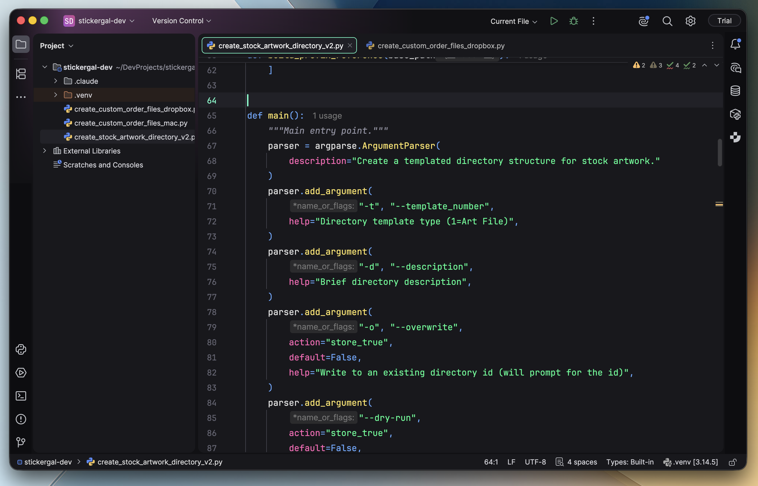 Nicely Neon Islands in PyCharm showing Python syntax, charcoal sidebars, and mint accents